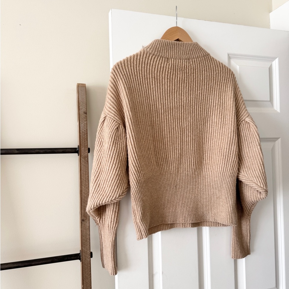 Zara Tan Ribbed Sweater - Picture 4 of 5